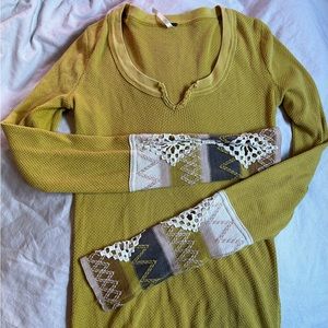 Free People - Mustard Thermal Longsleeve - Size Small